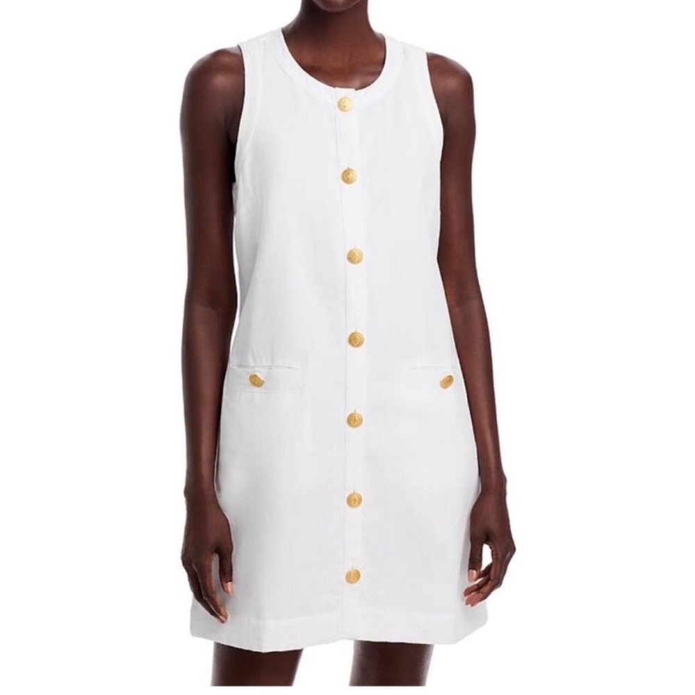 vineyard vines Women's Linen Button‎ Front Shift Dress